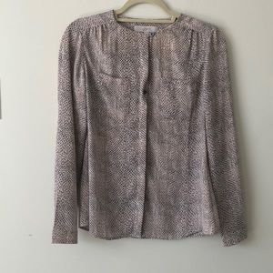 LAST CHANCE LOFT Pink Animal Print Blouse